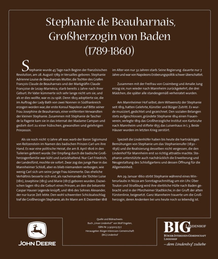 Die Stephanie de Beauharnais Tafel. Historischer Lehrpfad