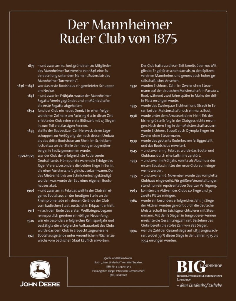 Die Mannheimer Ruder Club Tafel. Historischer Lehrpfad